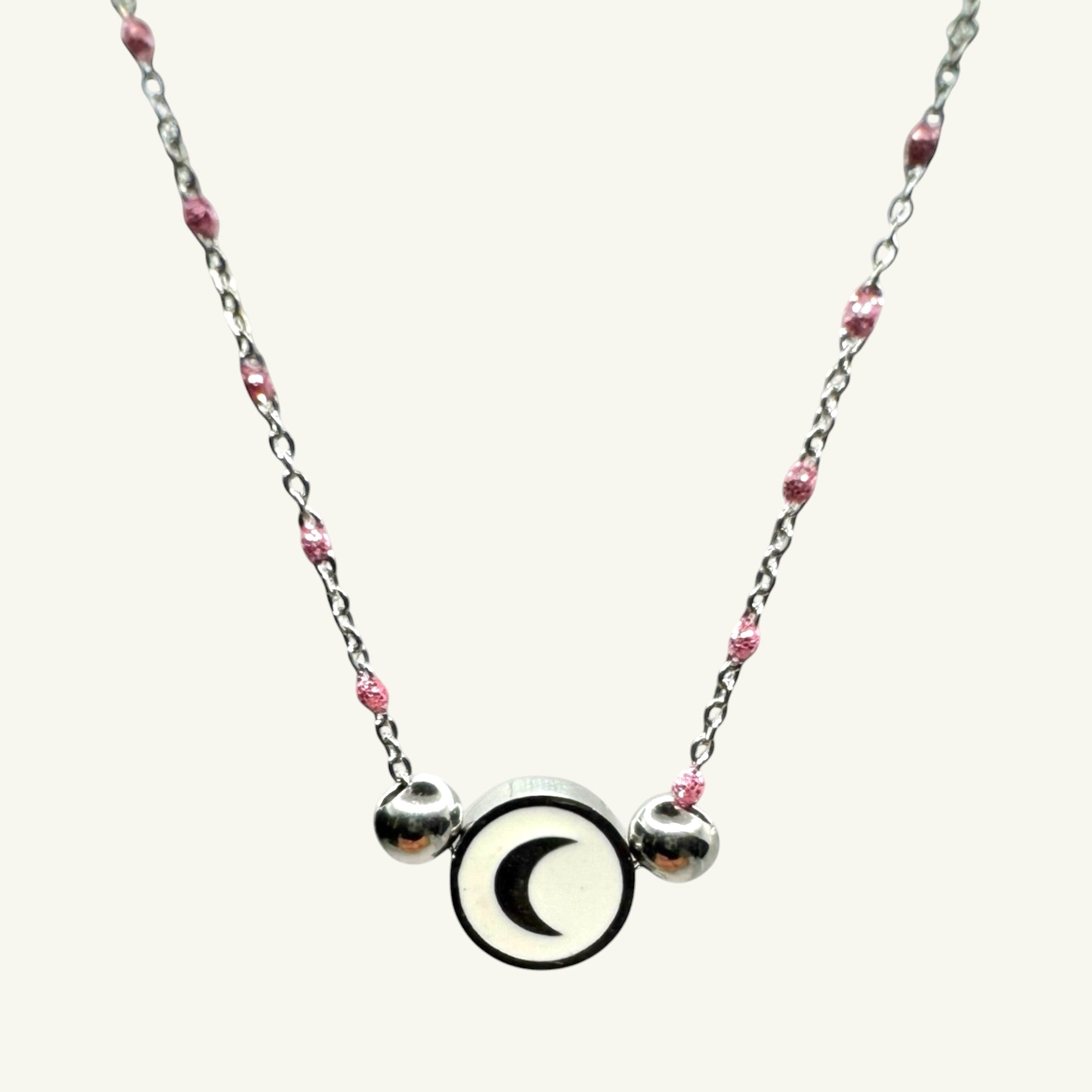 Collana mezza luna Grey Sharifa Crystals